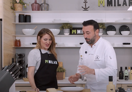 Receta sencilla de gambas de Dénia con caviar junto al famoso chef Rubén Fenollar
