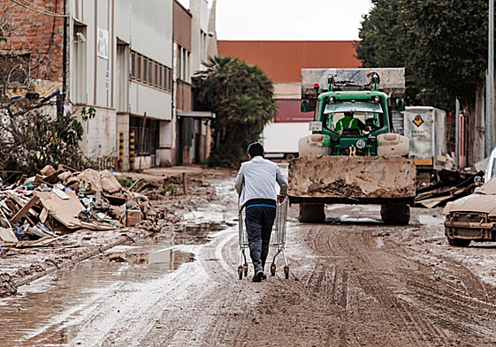 Poligono industrial afectado por la dana.