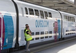 Un tren de Ouigo en la estación Joaquín Sorolla.