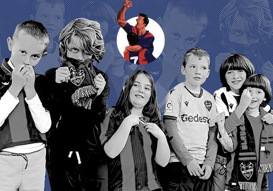 Niños de Vistabella en uno de los desplazamientos a ver al Levante.