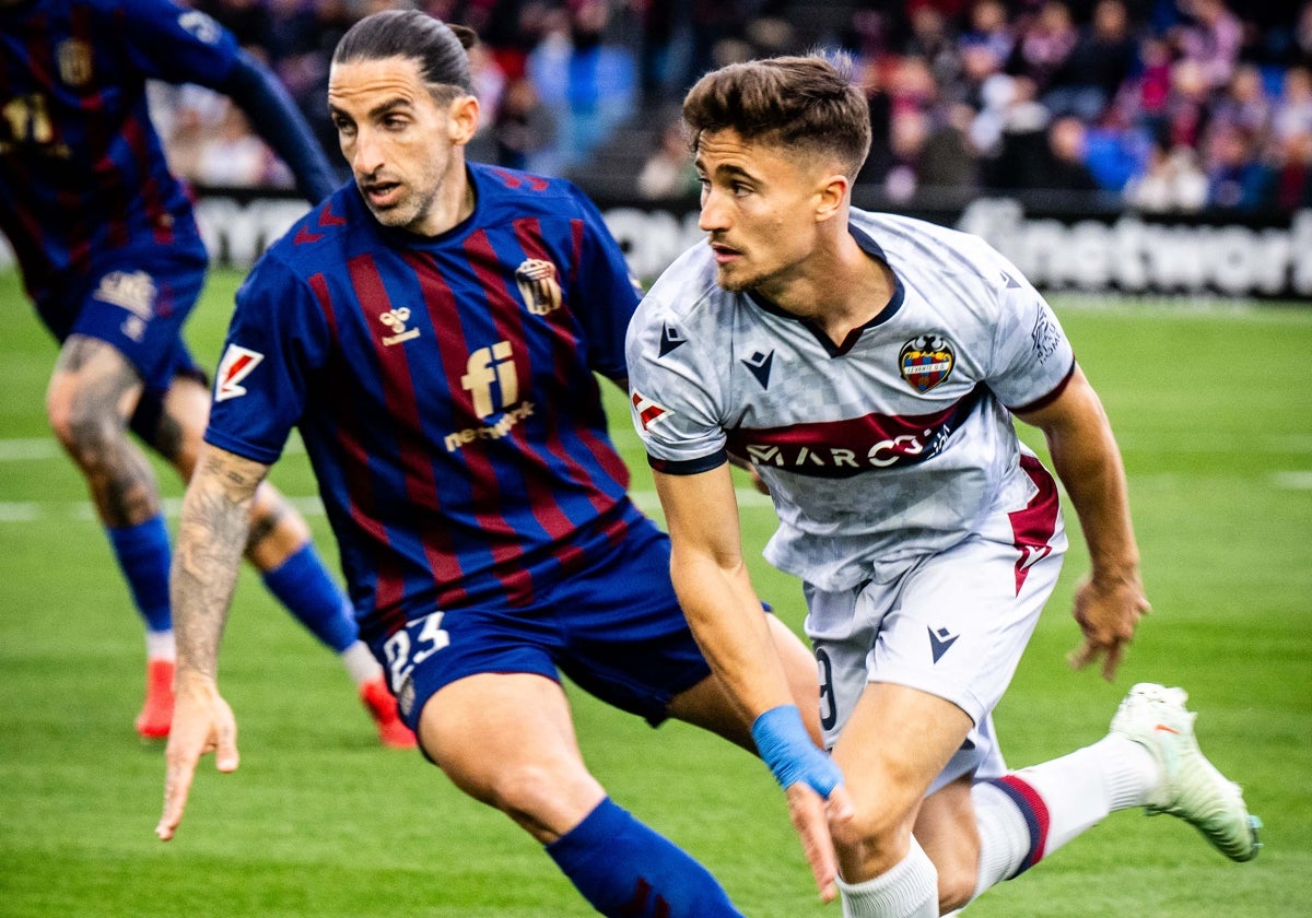 Iván Romero, durante un partido contra el Eldense en Liga.