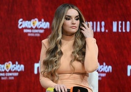 Melody, durante la rueda de prensa de este lunes.