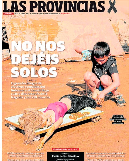 Imagen ganadora, en la portada de LAS PROVINCIAS del 3 de noviembre de 2024.
