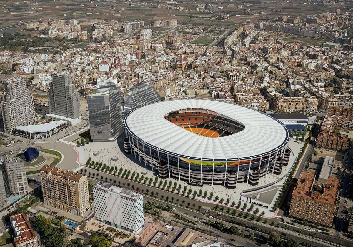 Panorámica virtual del futuro estadio del Valencia.