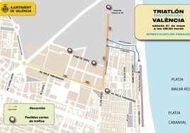 Recorrido Mediterránea Triatlón Valencia 2025.