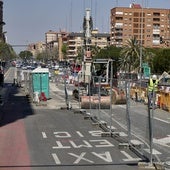 Obras en la avenida Pérez Galdós de Valencia.