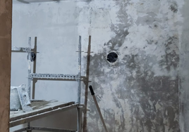 Obras en el depósito del agua.