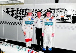 Adrián Campos, con Alonso y Antonio García en la temporada 1999.