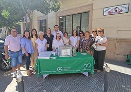 Una de las mesas petitorias de la cuestación.