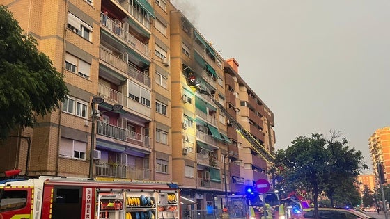 Vehículos de Bomberos en la zona del siniestro.