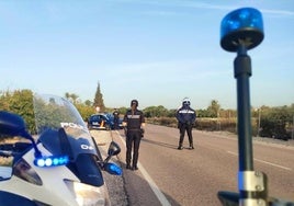 Un control policial en las pedanías de Elche.
