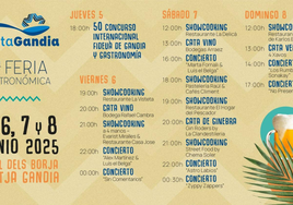 Cartel de las actividades de TastaGandia.