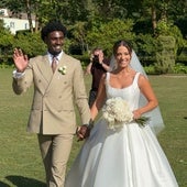 Thierry y su pareja en la ceremonia.