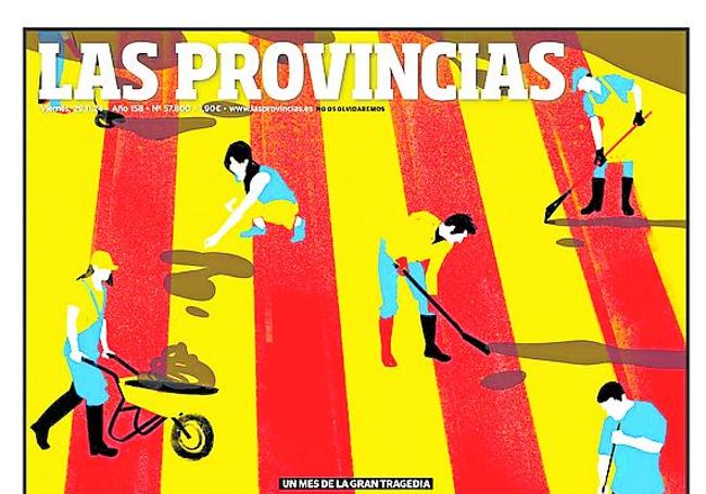 Algunas de las portadas de 'Las Provincias' en su cobertura tras la dana.