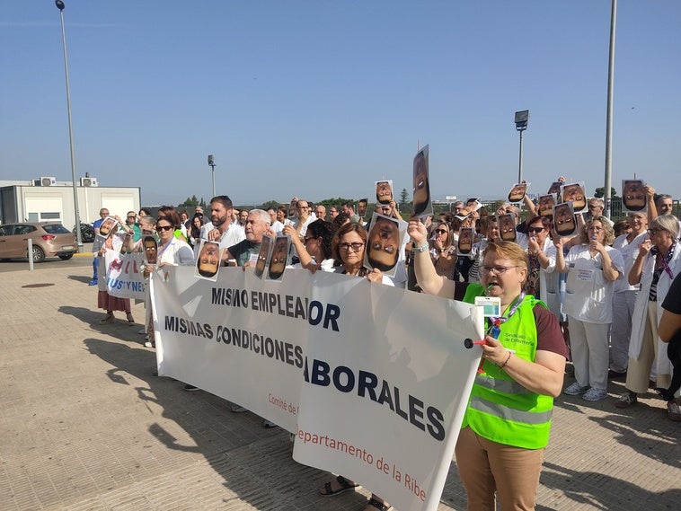 Protesta durante la huelga.
