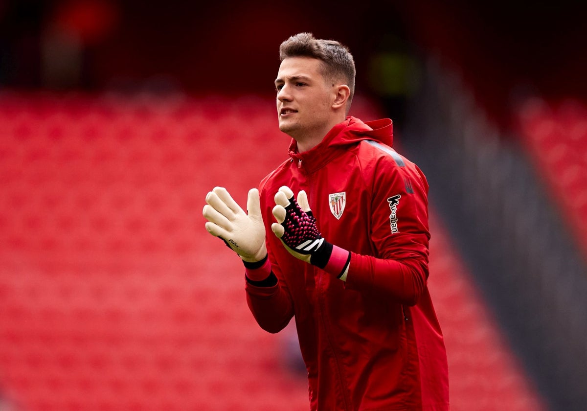 Julen Agirrezabala, con el Athletic Club.