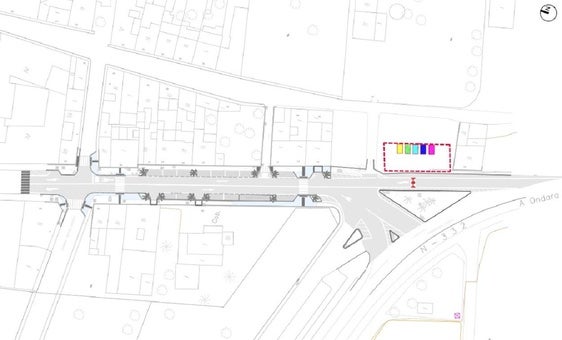 El plano de la actuación que se llevará a cabo en la calle Sant Lluís.