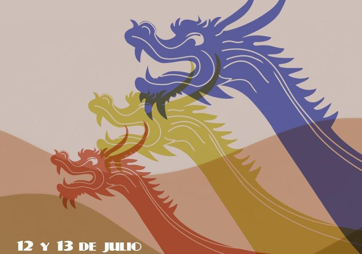 Cartel del Campeonato de España de Barco Dragón de 200m.