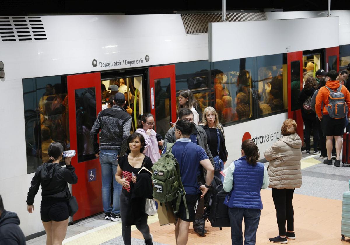 Estación de metro en Valencia.