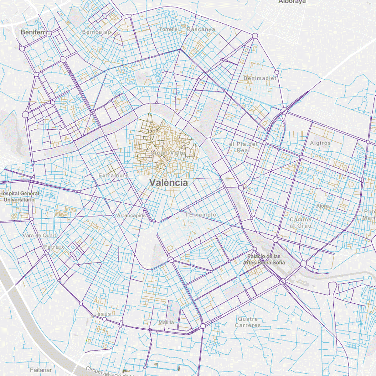 MAPA | Valencia pisa el freno: el 60% de las calles tienen límite de 30 km/h