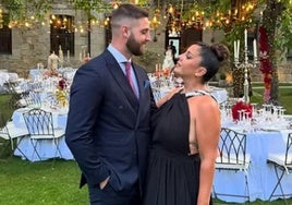 David Rodríguez y Anabel Pantoja en la boda de Susana Molina y Guille Valle.