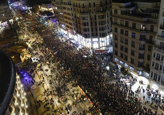 Una de las protestas por la gestión política de la dana en Valencia.