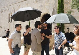 Un momento del rodaje en el Castillo de Peñíscola.