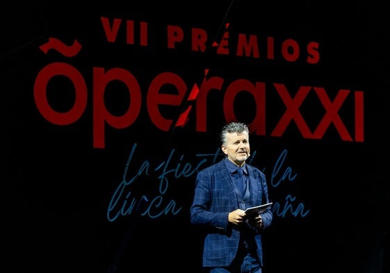 Un momento de la gala en Les Arts con Ramon Gener.