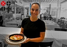 La chef Belén Escrivá muestra la 'llandeta' de pescado de descarte.