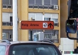 Una de la señales informativas en una calle de Valencia.