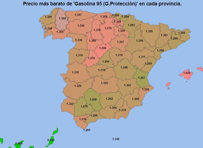 Precios más baratos de la gasolina el 19 de junio de 2025.
