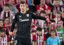 Julen Agirrezabala, durante un partido.