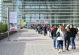 Cola de gente a la entrada de la Feria del Automóvil del pasado año.