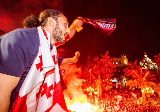 Kochorashvili, en la celebración del ascenso.