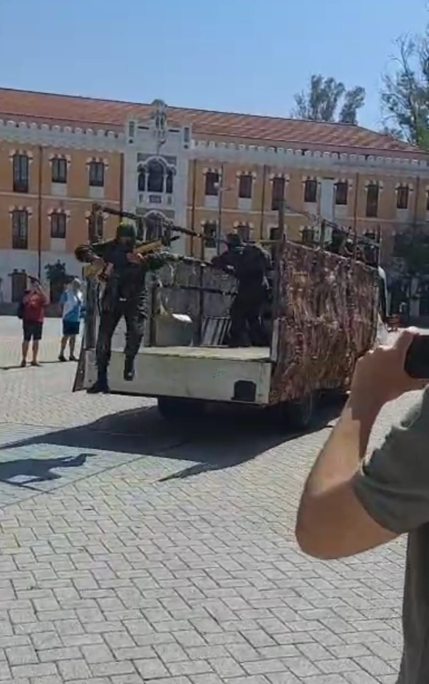 Momento de la exhibición de camiones.