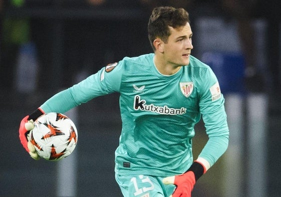 Julen Agirrezabala, en un partido de esta temporada.