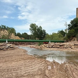Una de las obras de reconstrucción realizada en Alborache.