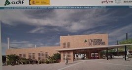 Recreación de cómo quedará la estación de l'Alcúdia de Crespins.