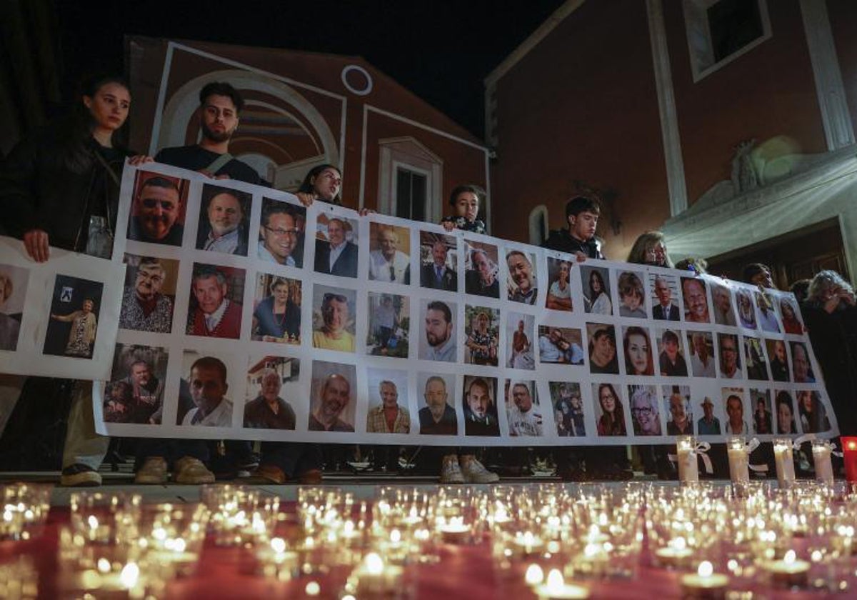 Acto por los fallecidos de la dana, en Picanya el pasado mes de febrero.