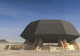 Diseño del templo que creará Miguel Arraiz en el festival de arte efímero Burning Man del desierto de Nevada.