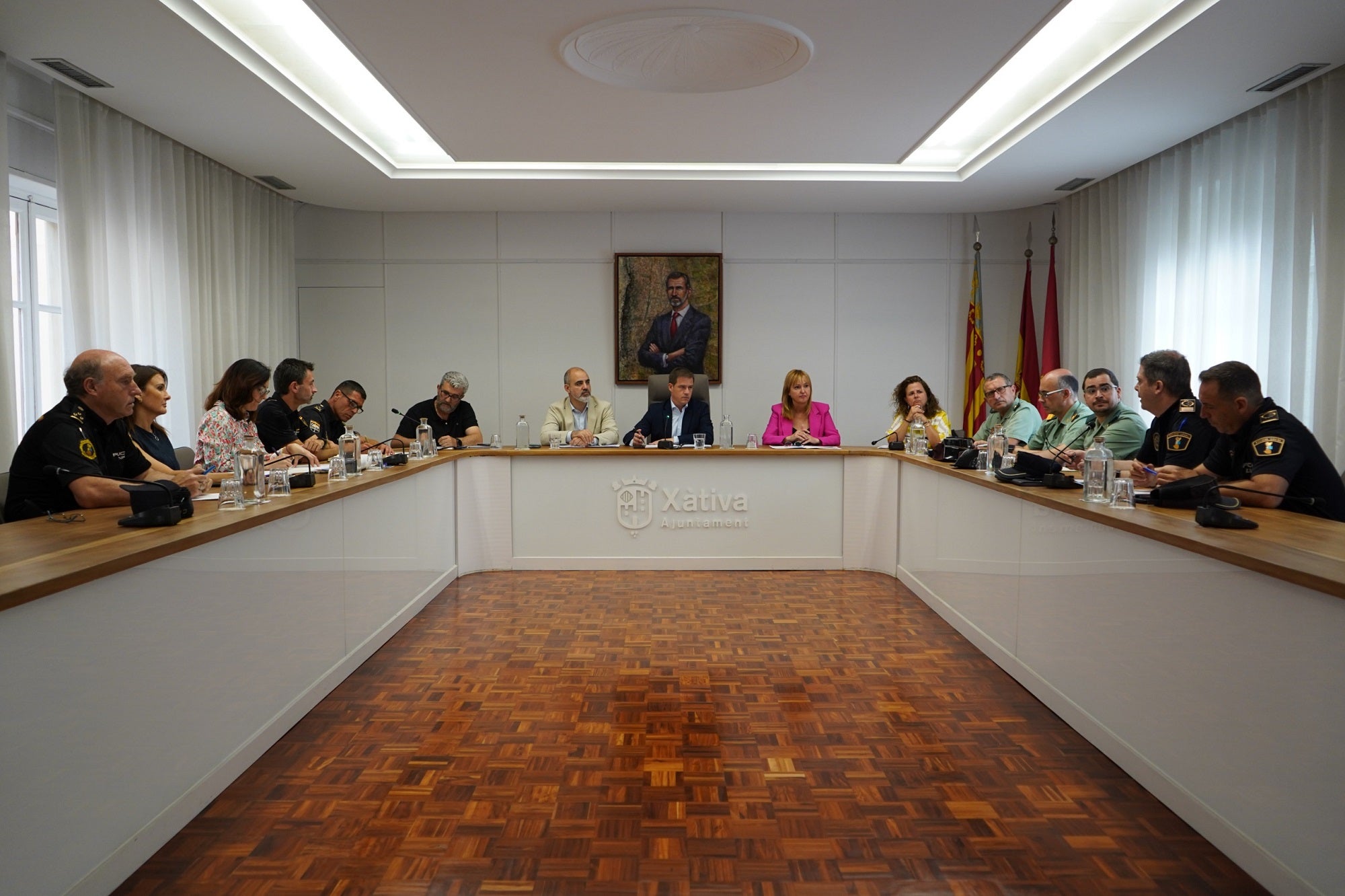 Junta Local de Seguridad celebrada este miércoles en el salón de plenos de Xàtiva.