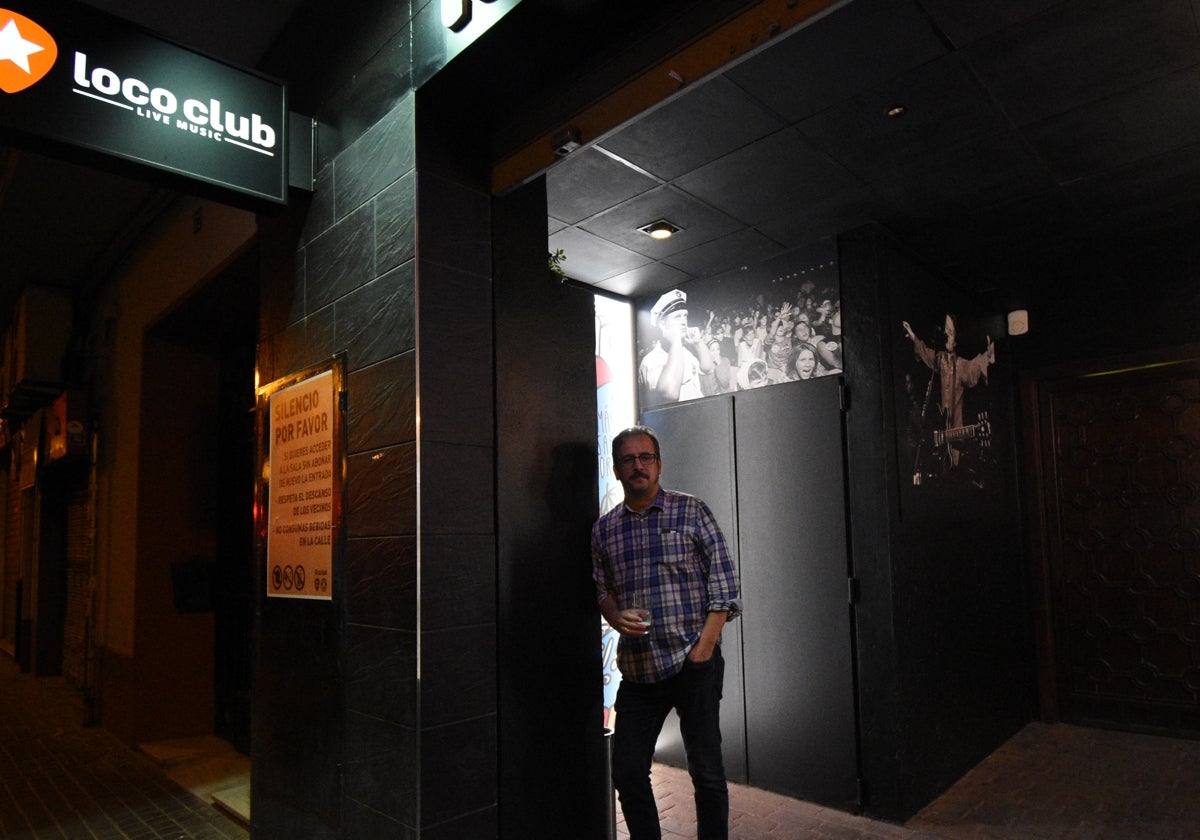 Lorenz Melero, a la puerta del Loco Club.