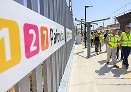 Visita de obras a la estación de Paiporta este jueves.