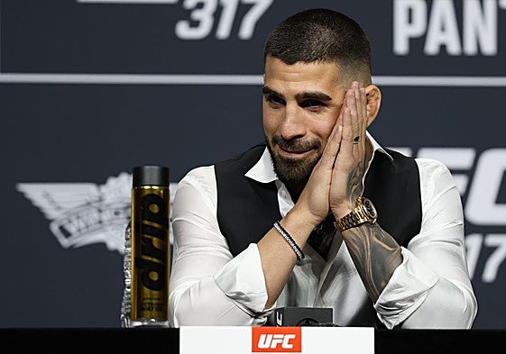 Ilia Topuria, en la conferencia de prensa previa a la pelea, en Las Vegas.