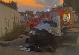 Uno de los coches siniestrados.