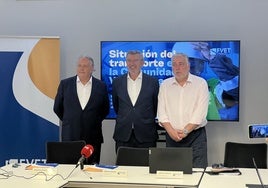 Juan Francisco Ortega, Carlos Prades y Carlos García, en la rueda de prensa de FVET.