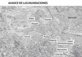 La calle Buñol de Chiva, en una imagen de las 19 horas del 29 de octubre.