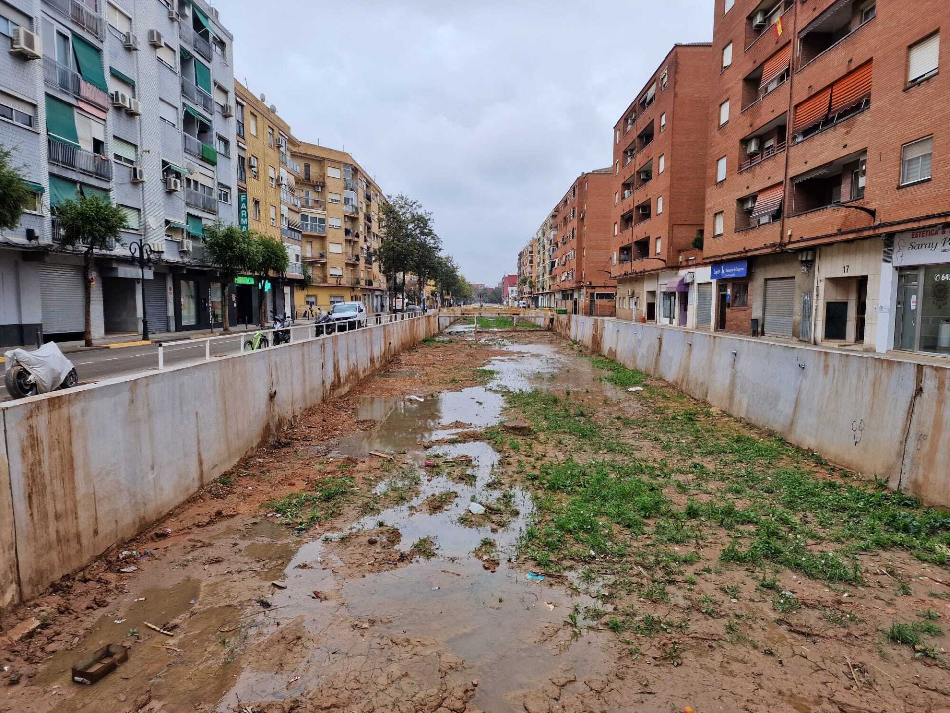 Tramo de la Saleta a su paso por el casco urbano de Aldaia.