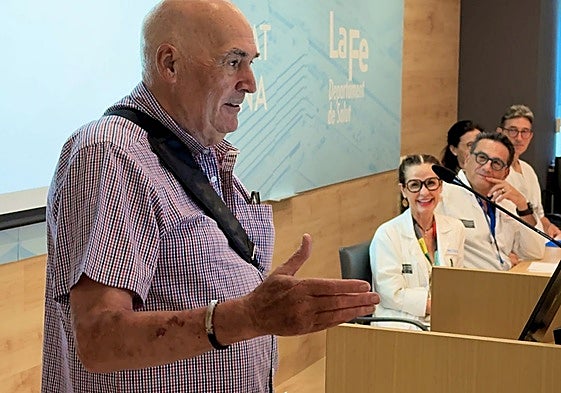 Gervasio Ortiz participa en un acto en el hospital La Fe de Valencia.