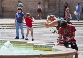 Ola de calor en el centro de Valencia.